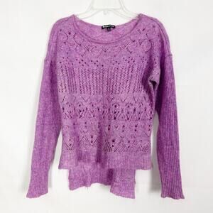 Hasson Mohair Wool Blend High Low Pullover Sweater Size Medium